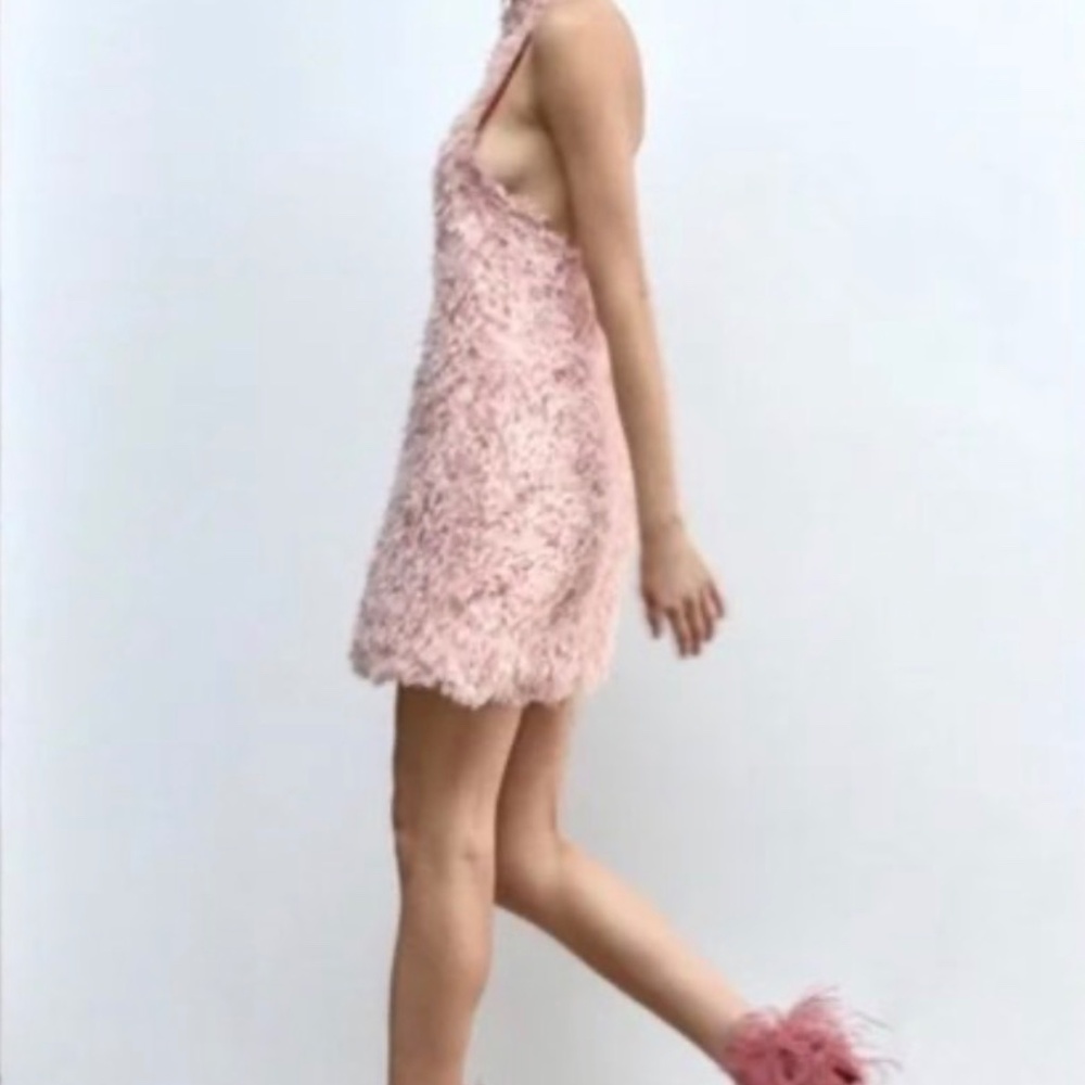 Size S Zara feathery halter dress - Picture 2 of 2